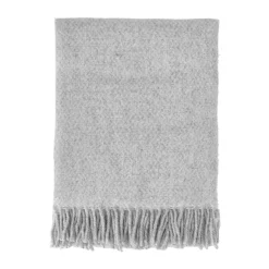 Wool Blankets & Throws^Scandi Living Sandstone wool throw 130x180 cm, Light Grey