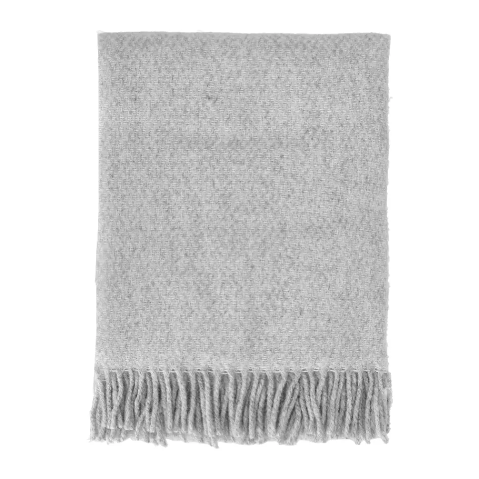 Wool Blankets & Throws^Scandi Living Sandstone wool throw 130x180 cm, Light Grey