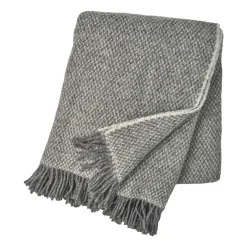 Wool Blankets & Throws^Scandi Living Sandstone wool throw 130x180 cm, Grey