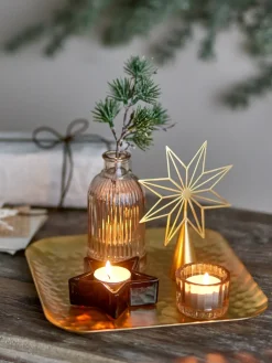 Christmas Decorations^Bloomingville Sanga tray with decorative objects 6 pieces, Gold Gold-coloured