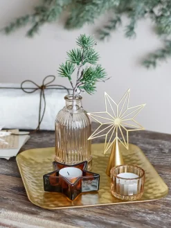 Christmas Decorations^Bloomingville Sanga tray with decorative objects 6 pieces, Gold Gold-coloured