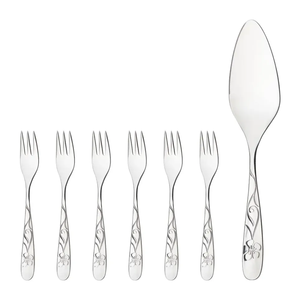 Best Hardanger Bestikk Sanna cake set, 7 pieces Silver-coloured