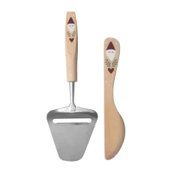 Cheese Slicers^Pluto Design Santa butter knife and cheese slicer 2 pieces, Beige