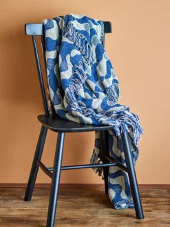Cotton Blankets & Throws|Wool Blankets & Throws^Bloomingville Santena throw 130x160 cm, Blue