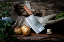 Chef Knives^Satake Chopper Chinese Chef's Knife 28.5 cm, Wooden handle Silver-coloured