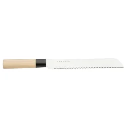 Satake Houcho bread knife, 24 cm BeigeSilver-colouredBlack