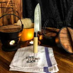 New Satake Houcho knife, 17 cm BeigeSilver-coloured