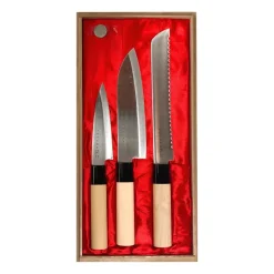 Japanese Knives|Knife Sets^Satake Houcho knife set 3 pieces, Hi Carbon Steel Silver-coloured