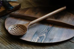 Spoons, Scoops & Ladles^Satake perforated ladle 33.5 cm, Walnut Brown