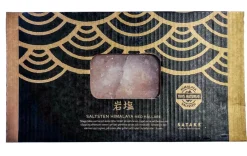 Clearance Satake salt stone with holder, 100% Himalayan salt Pink