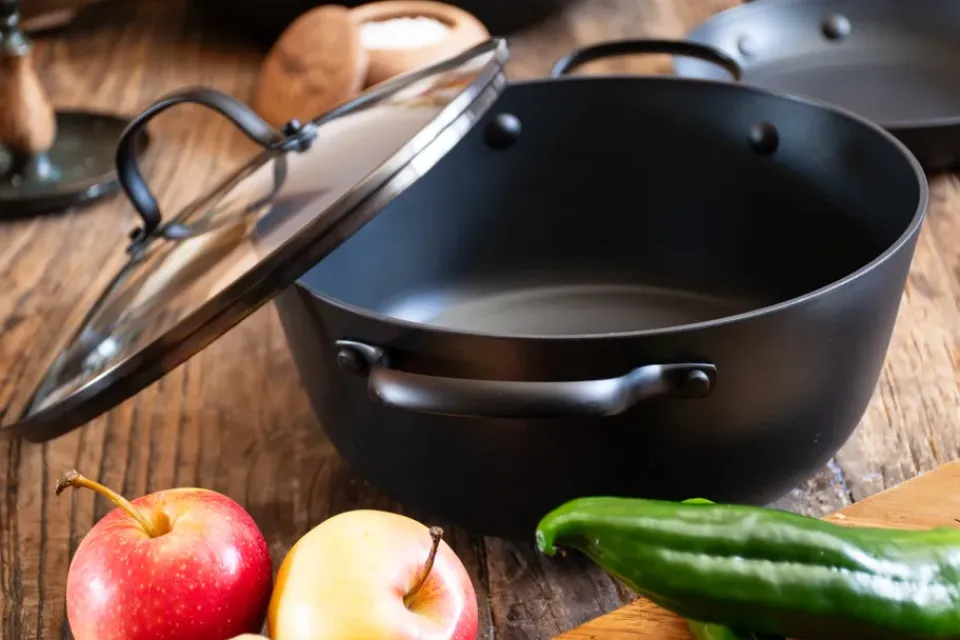 Clearance Satake sauté saucepan with glass lid 2-pieces, 4 L Black