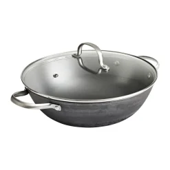 Hot Satake tractor pan nitriding, 28 cm Black