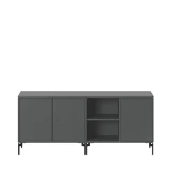 T.V & Media Units|T.V & Media Units^Montana Save side table, Anthracite 04, black lacquered leg Grey