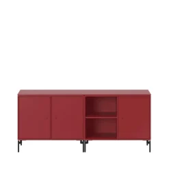 T.V & Media Units|T.V & Media Units^Montana Save side table, Beetroot 165, black lacque leg Red