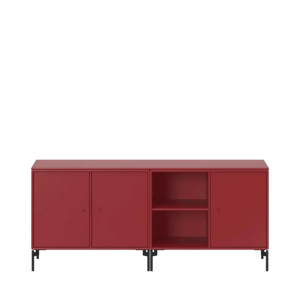 T.V & Media Units|T.V & Media Units^Montana Save side table, Beetroot 165, black lacque leg Red