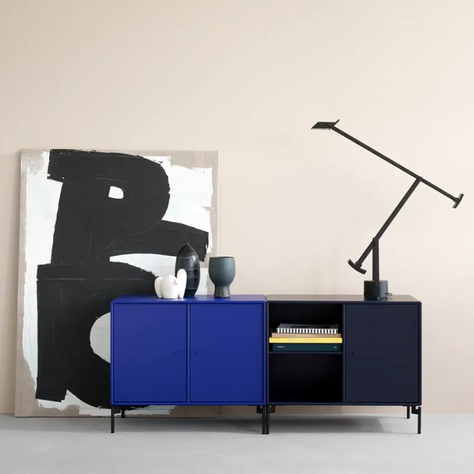 Best Montana Save side table, Monarch 135, black lacquered leg Blue