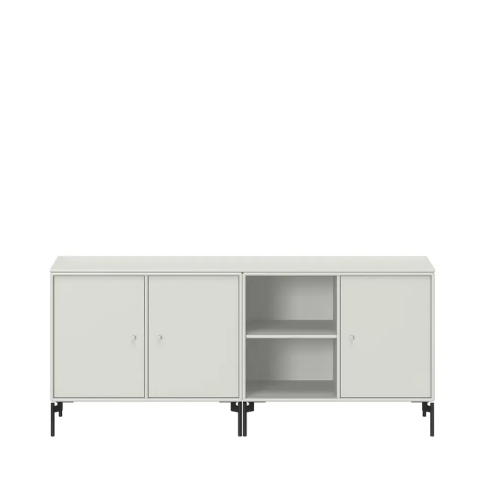 Clearance Montana Save side table, Nordic 09, black lacquered leg Grey