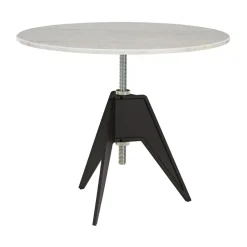 Tom Dixon Screw café table Ø90 cm, White marble-cast iron WhiteBlack