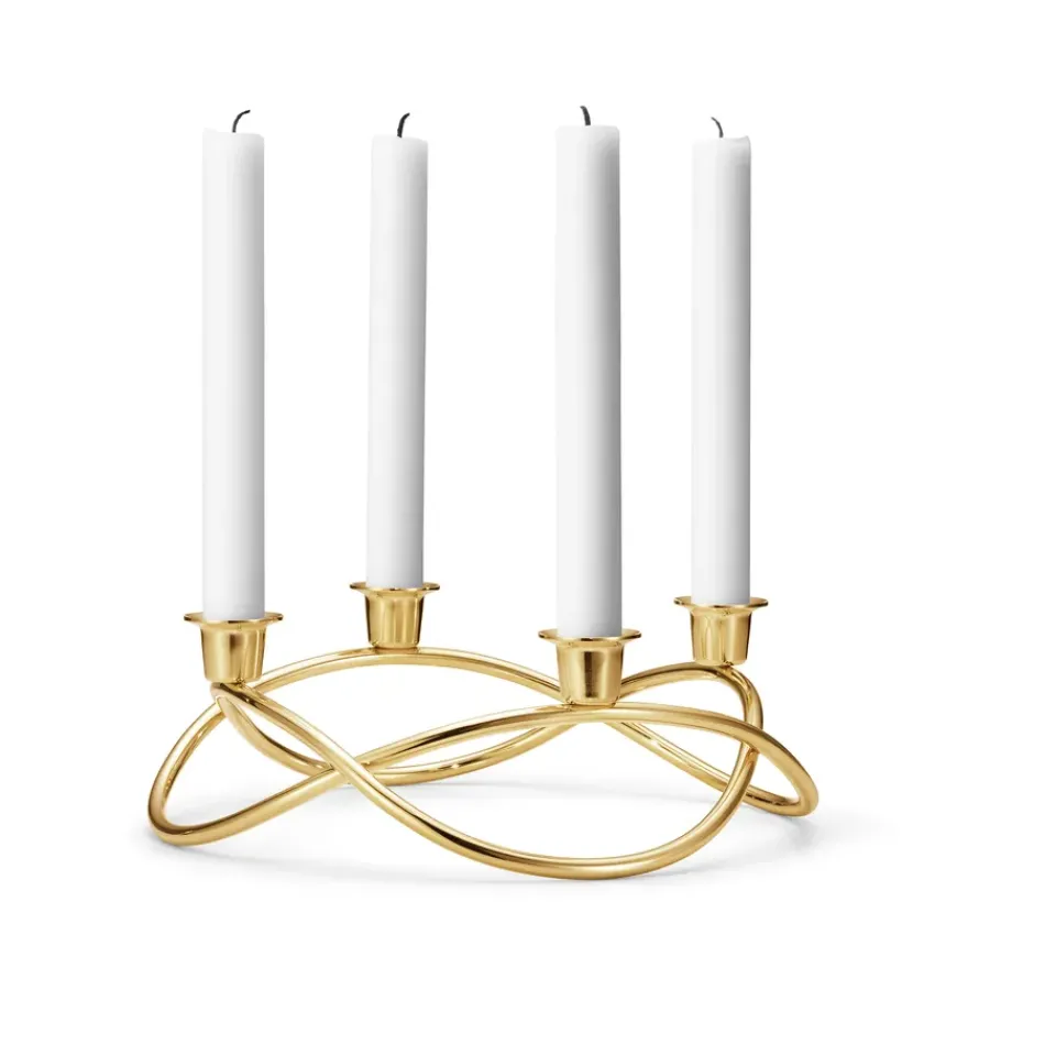 Advent Candle Holders^Georg Jensen Season candleholder Ø26 cm, gold plated Gold-coloured