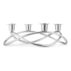 Sale Georg Jensen Season candleholder Ø26 cm, shiny GreySilver-coloured