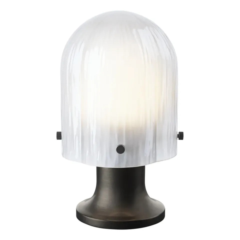 Portable Lighting|Desk & Table Lamps^GUBI Seine Portable Lamp table lamp, Antique brass-white Brown