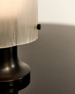 Portable Lighting|Desk & Table Lamps^GUBI Seine Portable Lamp table lamp, Antique brass-white Brown