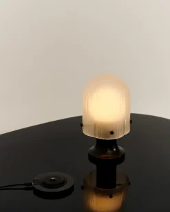 Portable Lighting|Desk & Table Lamps^GUBI Seine Portable Lamp table lamp, Antique brass-white Brown