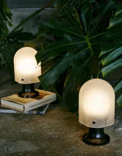 Portable Lighting|Desk & Table Lamps^GUBI Seine Portable Lamp table lamp, Antique brass-white Brown