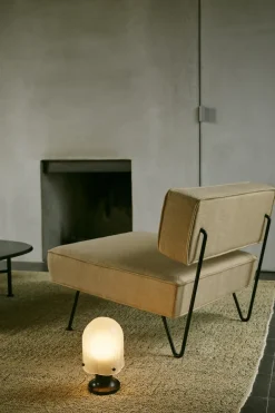 Portable Lighting|Desk & Table Lamps^GUBI Seine Portable Lamp table lamp, Antique brass-white Brown
