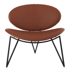 Hot AYTM Semper lounge chair, Black-cognac BrownBlack