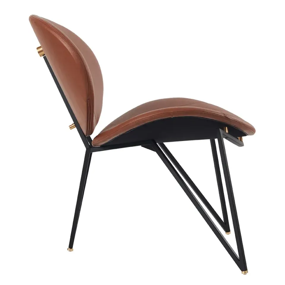 Hot AYTM Semper lounge chair, Black-cognac BrownBlack