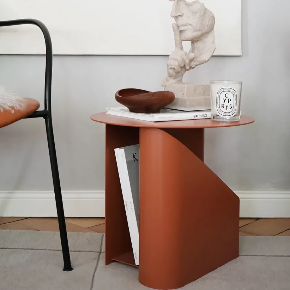 Clearance Woud Sentrum side table, Burnt Orange