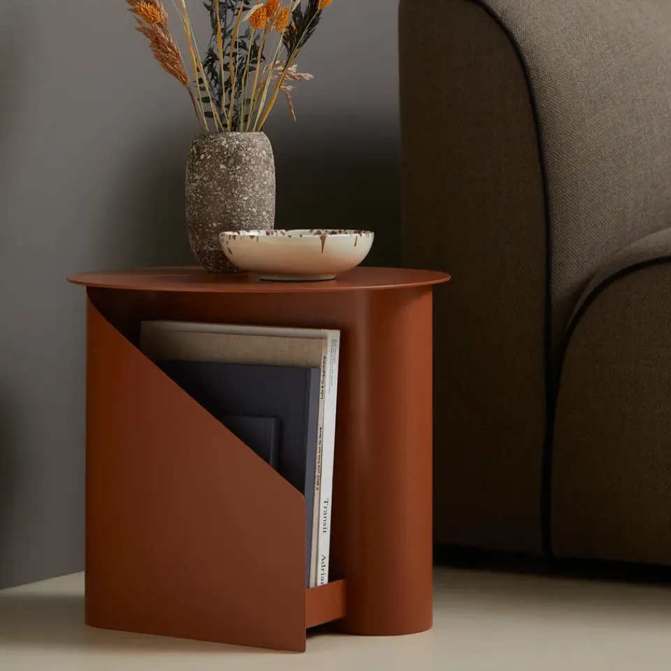 Clearance Woud Sentrum side table, Burnt Orange