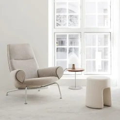 Sitting Poufs^Fredericia Furniture Sequoia ottoman, Sheepskin moonlight White