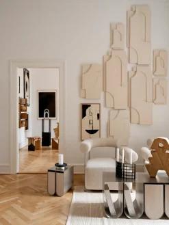 Clearance Kristina Dam Studio Serif Relief wall decoration L, Off White