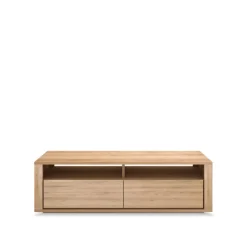 T.V & Media Units|T.V & Media Units^Ethnicraft Shadow media cabinet, Oiled oak 2 drawers Beige
