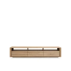 T.V & Media Units|T.V & Media Units^Ethnicraft Shadow media cabinet, Oiled oak 3 drawers Beige