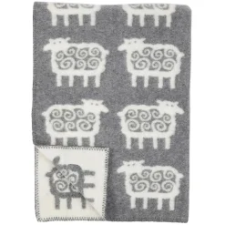 New Klippan Yllefabrik Sheep wool blanket, 90x130 cm Grey