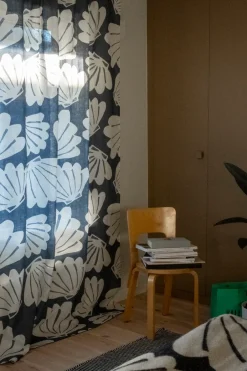 Curtains^Fine Little Day Shell curtain long 145x250, Blue BlueWhite