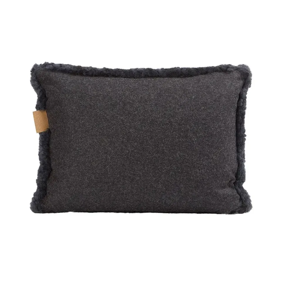 Cushions^Shepherd of Sweden Shepherd Lina sheep skin cushion 40 x 30 cm, concrete grey GreyBlack
