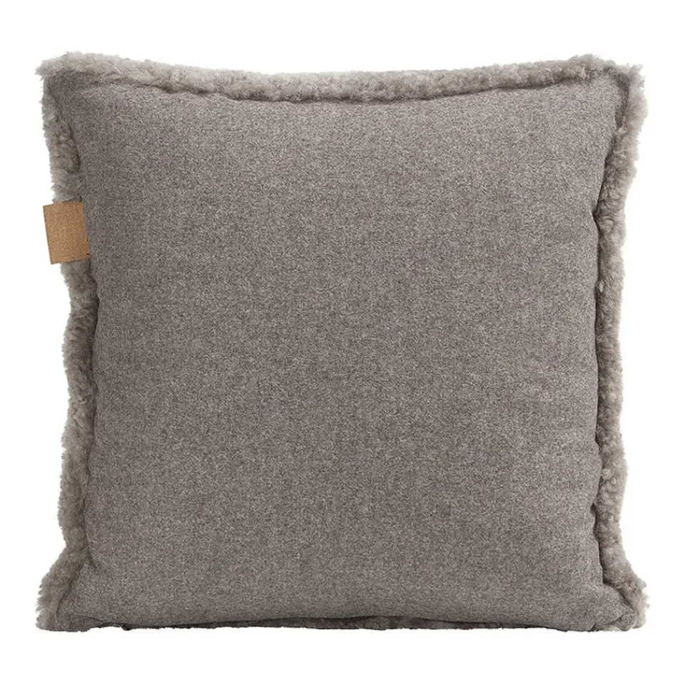 Outlet Shepherd of Sweden Shepherd Lina sheep skin cushion 40 x 40 cm, stone BeigeGrey
