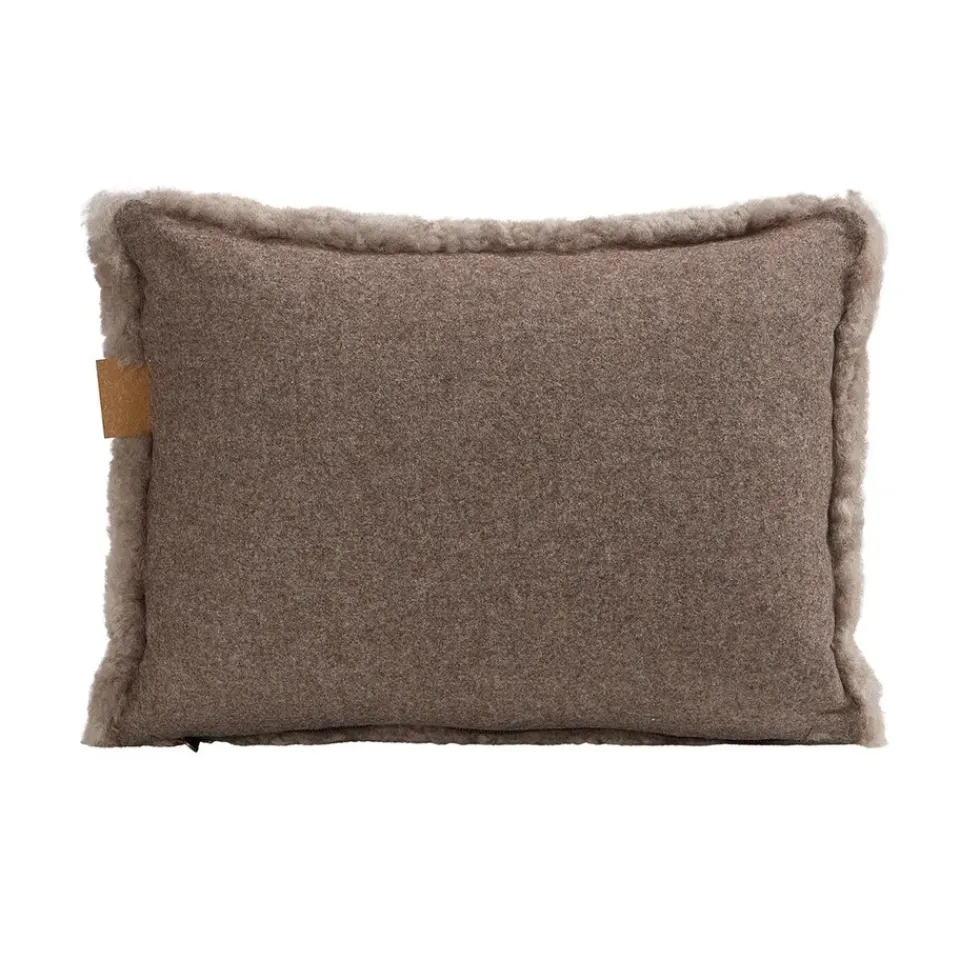 Cushions^Shepherd of Sweden Shepherd Lina sheep skin cushion 40 x 30 cm, stone BeigeGrey