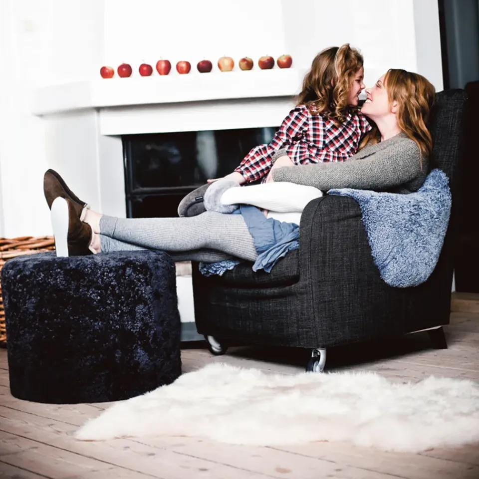 Sitting Poufs^Shepherd of Sweden Shepherd sit pouf Frida, -graphite Black