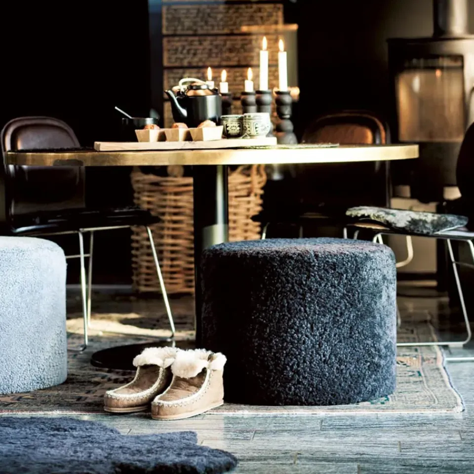 Sitting Poufs^Shepherd of Sweden Shepherd sit pouf Frida, -graphite Black