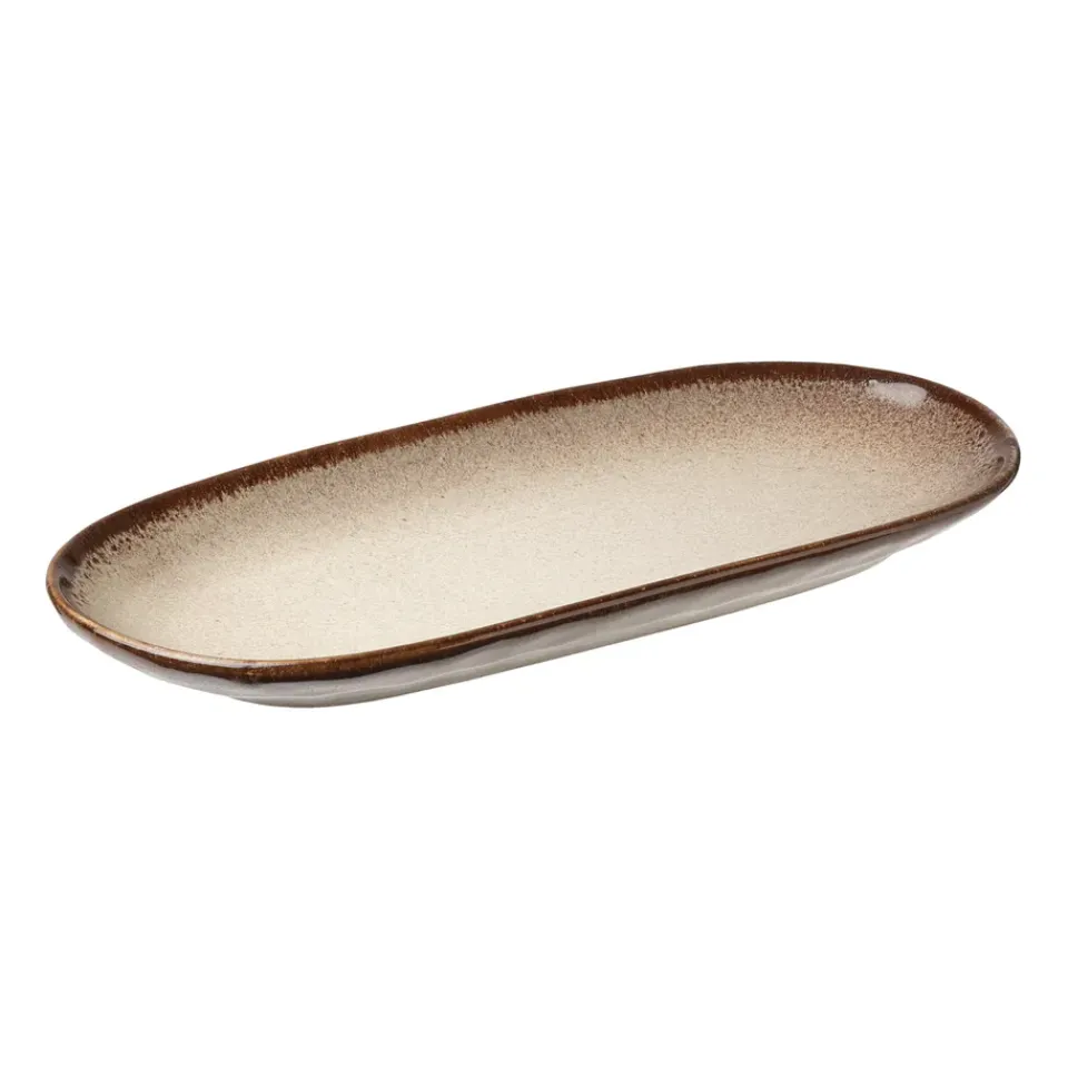 New Aida Søholm Sonja plate oval 12.3x25.5 cm, Brown
