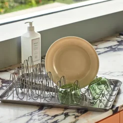 Hot HAY Shortwave dish-drying rack, stainless steel Silver-coloured