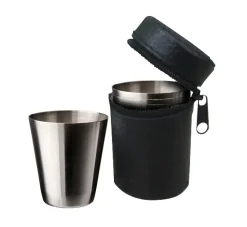 Shot Glasses^Dorre Shot glass 4 pack, Leather Silver-coloured