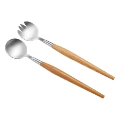 Clearance Dorre Sico salad cutlery 28 cm, Stainless steel-Acacia Silver-colouredBeige