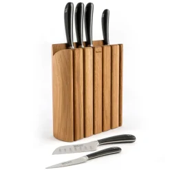 Hot Robert Welch Signature Book Oak knife block set 7 pieces, oak BeigeBrown
