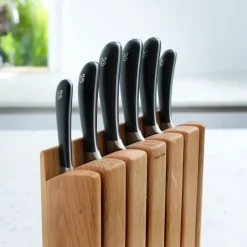 Hot Robert Welch Signature Book Oak knife block set 7 pieces, oak BeigeBrown